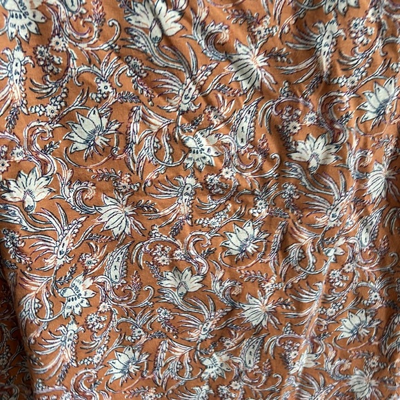 Women’s🧡J Jill Orange Floral Short Sleeve Top - Picture 5 of 6